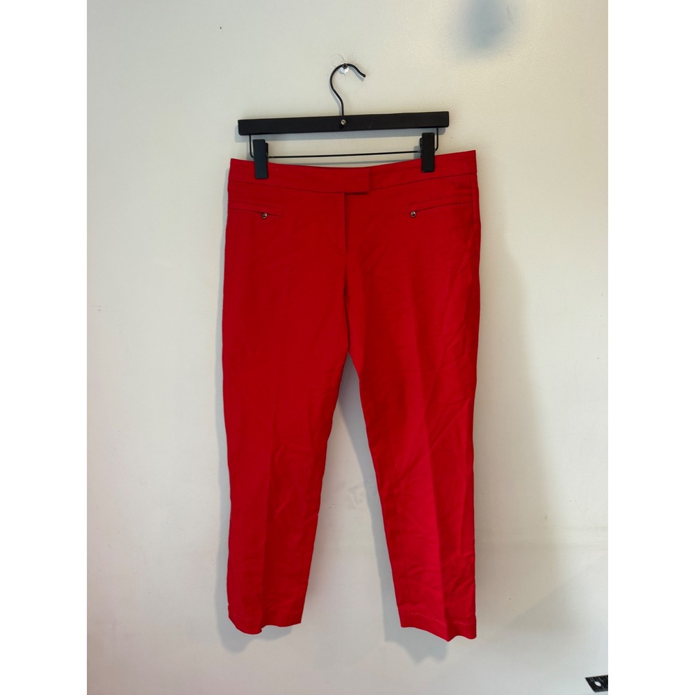 Dalia Collection Modern Fit Red Straight Leg Stretch Pants Womens Size 4